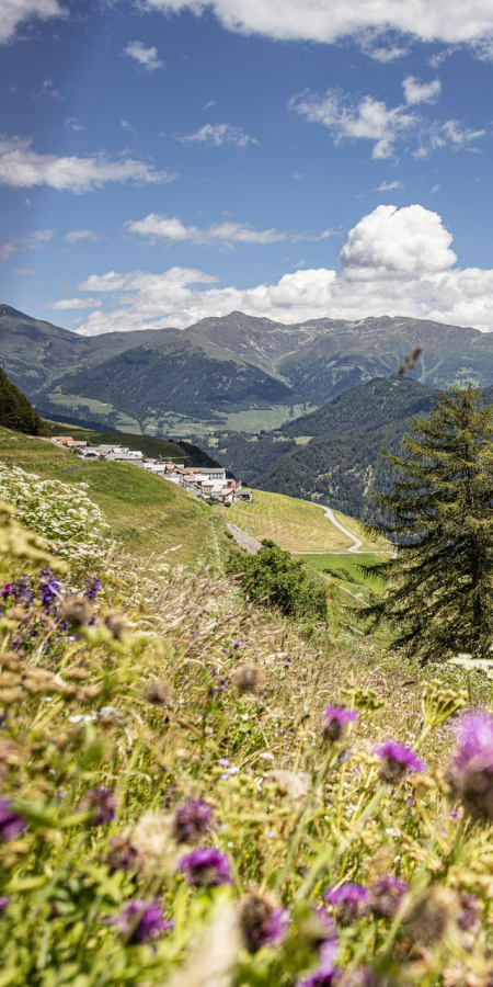 Immer dabei. Die wunderschöne Aussicht auf die Engadiner Bergwelt.