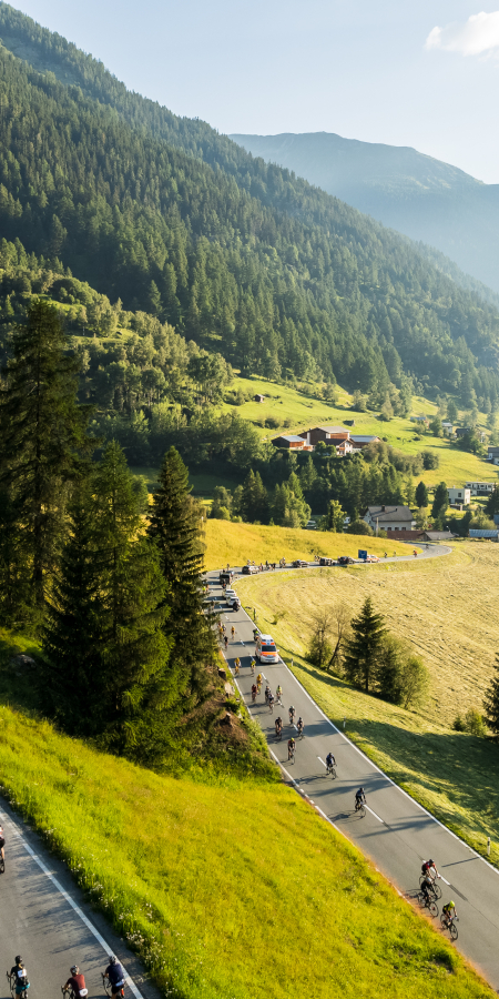 Passfahrt beim Engadin Radmarathon in Susch