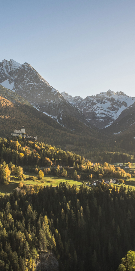 The castle Tarasp in autumn. The castle Tarasp in autumn.