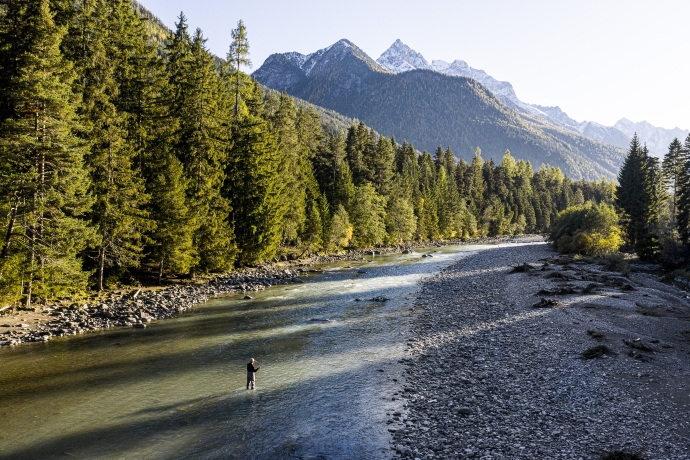Fliegenfischen am Inn bei Ramosch Fliegenfischen am Inn bei Ramosch